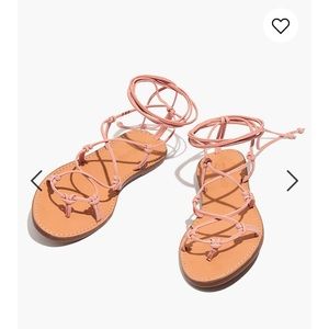 Madewell The Boardwalk Lace-Up Sandal in peach